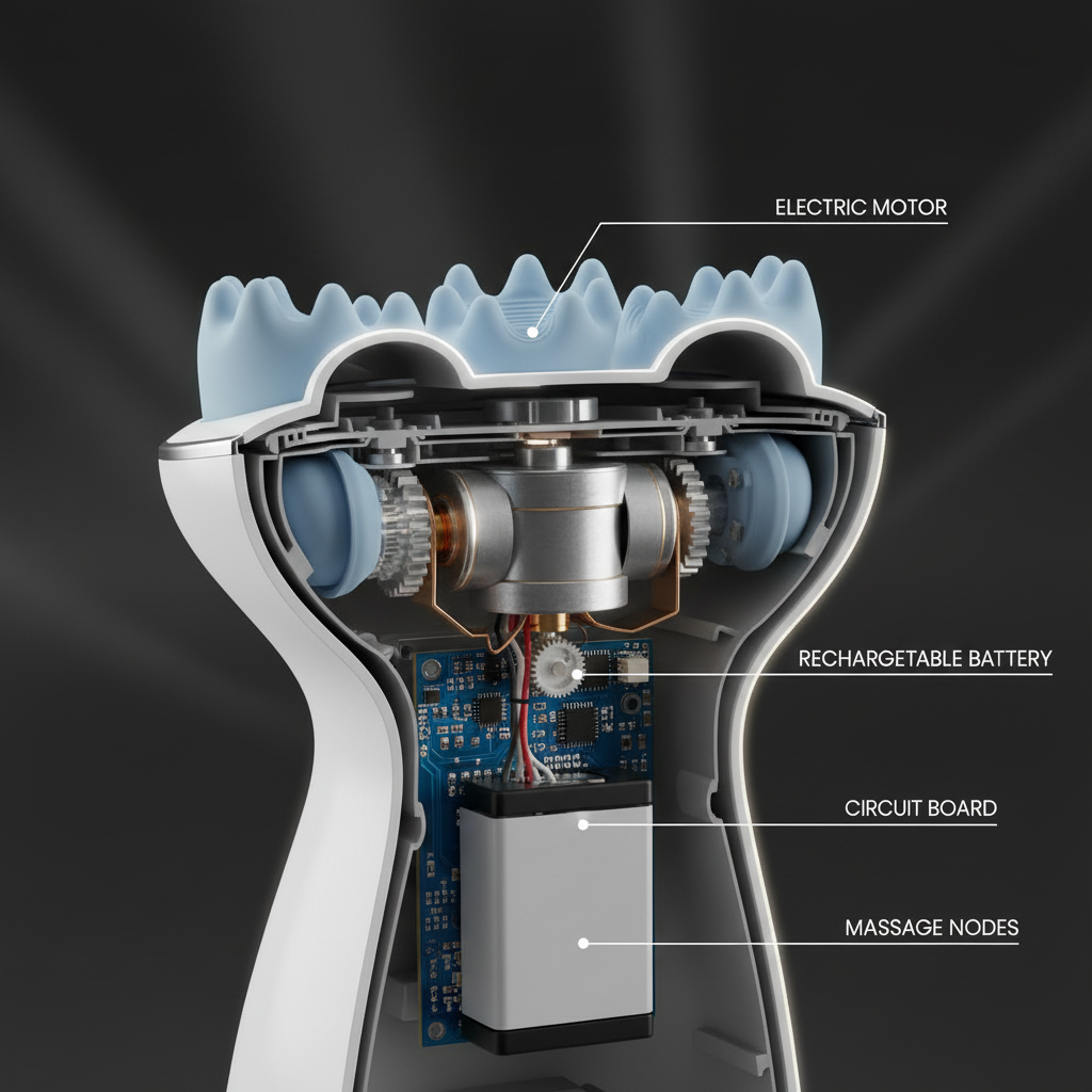 Scalp Massager Cutaway